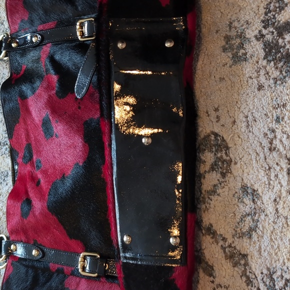 Cow Print Large Bag like new Cavalcanti Genuine Leather italy - Picture 2 of 11